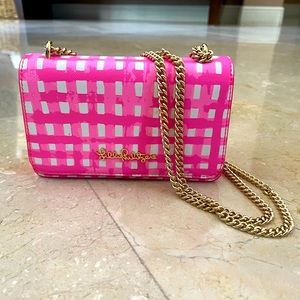Lilly Pulitzer Pink Gingham Crossbody Bag